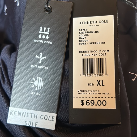 Kenneth Cole New York NWT Golf Shirt Size X-Large in Navy with Golf Club Print - Picture 10 of 10